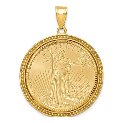 14K Yellow Gold Coin Bezel Pendant