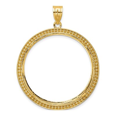 14K Yellow Gold Coin Bezel for 1oz American Eagle Pendant – view 4