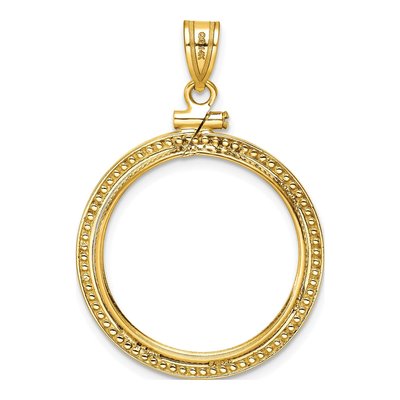 14K Yellow Gold Screw Top Coin Bezel Coin Bezel – view 4