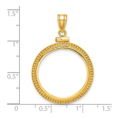 14K Yellow Gold Screw Top Coin Bezel Coin Bezel – view 5