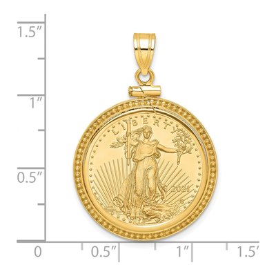14K Yellow Gold Coin Bezel Pendant – view 2