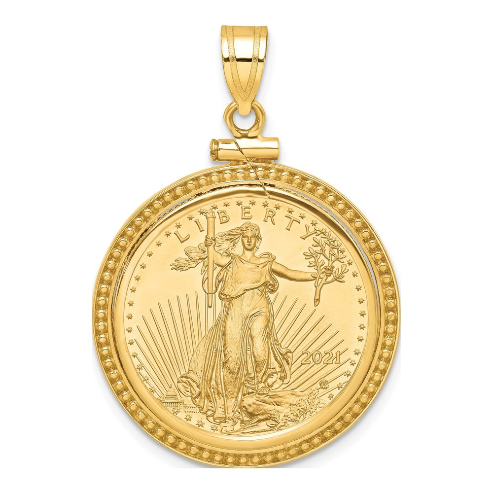 14K Yellow Gold Coin Bezel Pendant