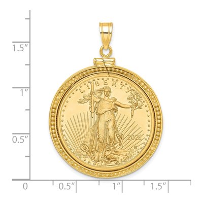 14K Yellow Gold 2oz American Eagle Coin Bezel Pendant – view 2