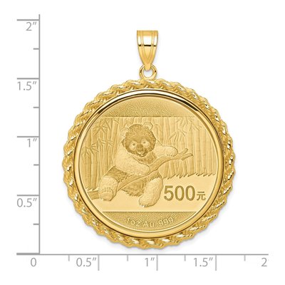 14K Yellow Gold Coin Bezel for 1oz Panda Pendant – view 2