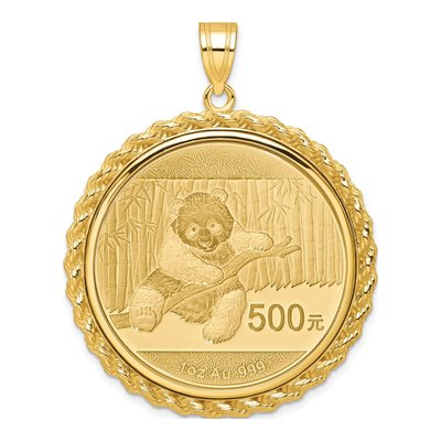 14K Yellow Gold Coin Bezel for 1oz Panda Pendant