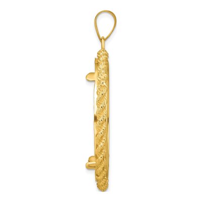14K Yellow Gold Rope Coin Bezel Coin Bezel – view 3