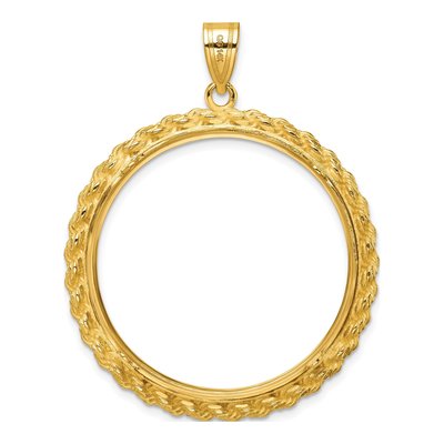 14K Yellow Gold Rope Coin Bezel Coin Bezel – view 4