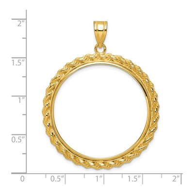 14K Yellow Gold Rope Coin Bezel Coin Bezel – view 5