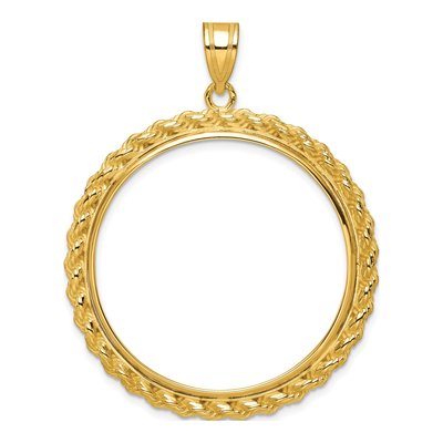 14K Yellow Gold Rope Coin Bezel Coin Bezel
