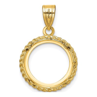 14K Yellow Gold Coin Bezel Pendant – view 4