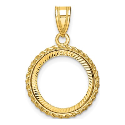 14K Yellow Gold Coin Bezel Pendant
