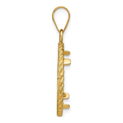 14K Yellow Gold Rope Coin Bezel Pendant – view 3