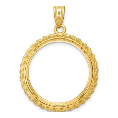 14K Yellow Gold Coin Bezel Pendant – view 4