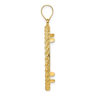 14K Yellow Gold Rope Coin Bezel Pendant – view 3