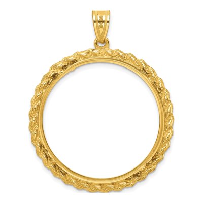 14K Yellow Gold Coin Bezel Pendant – view 3