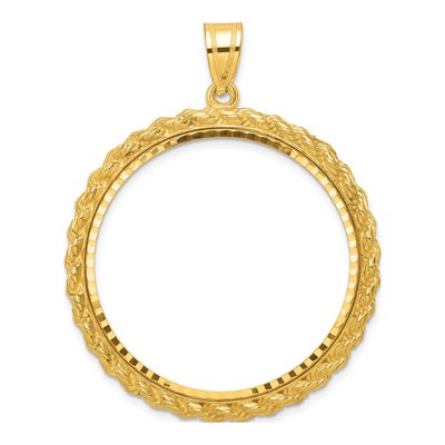 14K Yellow Gold Coin Bezel Pendant