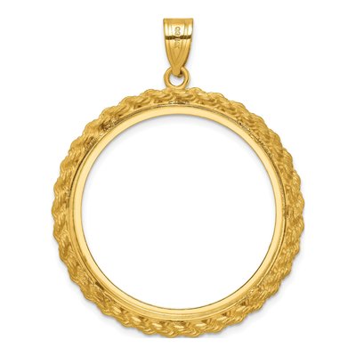 14K Yellow Gold Coin Bezel Pendant – view 4