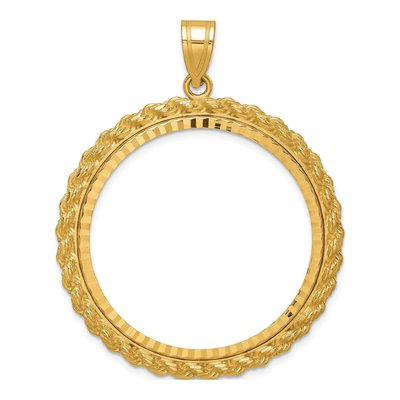 14K Yellow Gold Coin Bezel Pendant