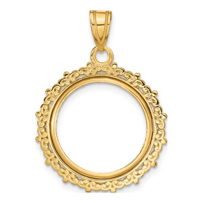 14K Yellow Gold Coin Bezel Coin Bezel