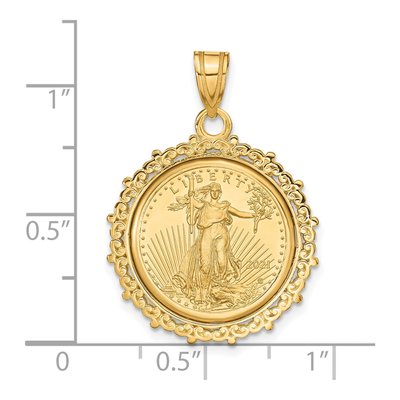 14K Yellow Gold American Eagle Coin Bezel Pendant – view 2