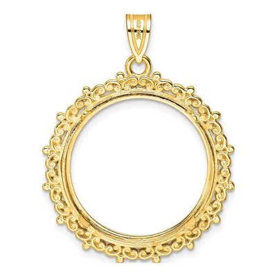 14K Yellow Gold Prong Coin Bezel Coin Bezel – view 4