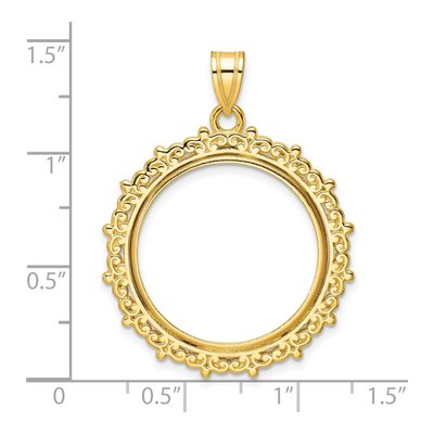 14K Yellow Gold Prong Coin Bezel Coin Bezel – view 5