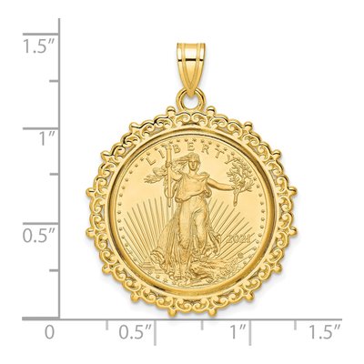 14K Yellow Gold American Eagle Coin Bezel Pendant – view 2