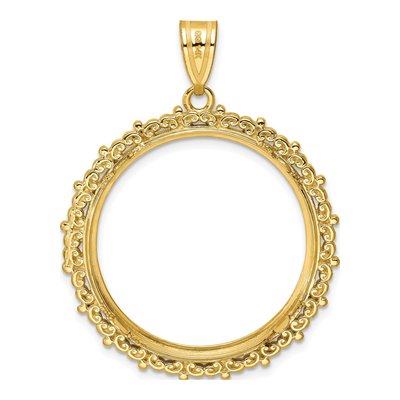 14K Yellow Gold Coin Bezel for 2oz Eagle Coin Bezel – view 3