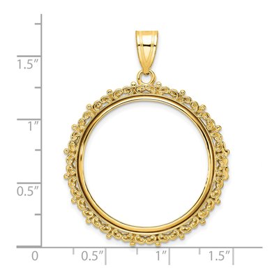 14K Yellow Gold Coin Bezel for 2oz Eagle Coin Bezel – view 4