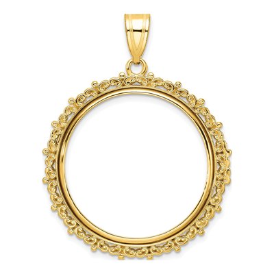 14K Yellow Gold Coin Bezel for 2oz Eagle Coin Bezel