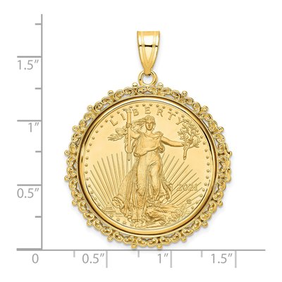 14K Yellow Gold 2oz American Eagle Coin Bezel Pendant – view 2
