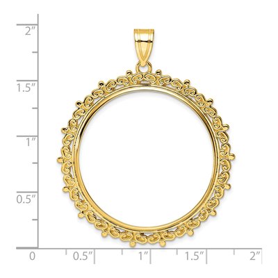 14K Yellow Gold Coin Bezel for 1oz Eagle Coin Bezel – view 5