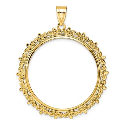14K Yellow Gold Coin Bezel for 1oz Eagle Coin Bezel