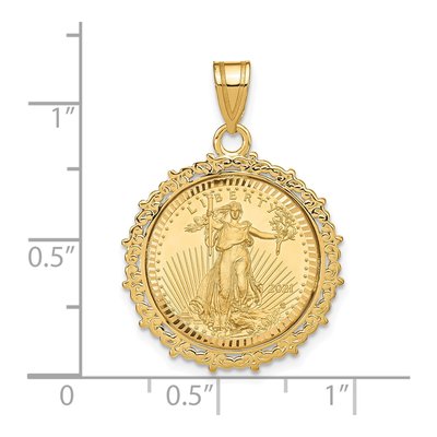 14K Yellow Gold Coin Bezel Pendant – view 2