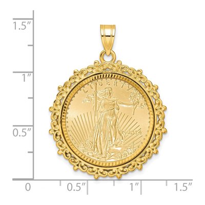 14K Yellow Gold Coin Bezel for 4oz Eagle Pendant – view 2