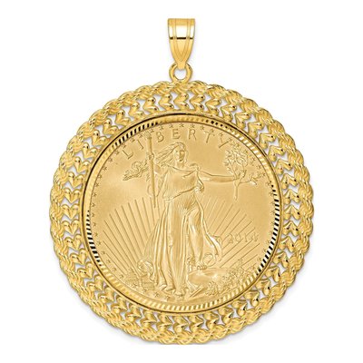 14K Yellow Gold Coin Bezel Pendant
