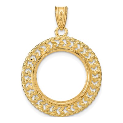 14K Yellow Gold Coin Bezel Pendant – view 4