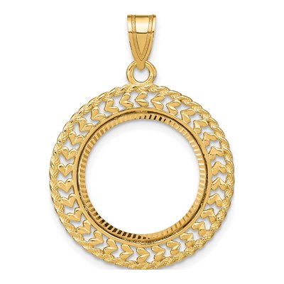 14K Yellow Gold Coin Bezel Pendant
