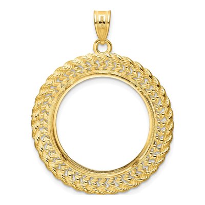 14K Yellow Gold Coin Bezel Pendant – view 4