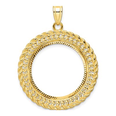 14K Yellow Gold Coin Bezel Pendant