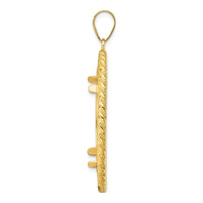 14K Yellow Gold Heart Rope Coin Bezel Pendant – view 3