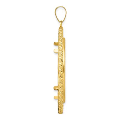 14K Yellow Gold Coin Bezel Pendant – view 2