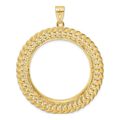 14K Yellow Gold Coin Bezel Pendant – view 3