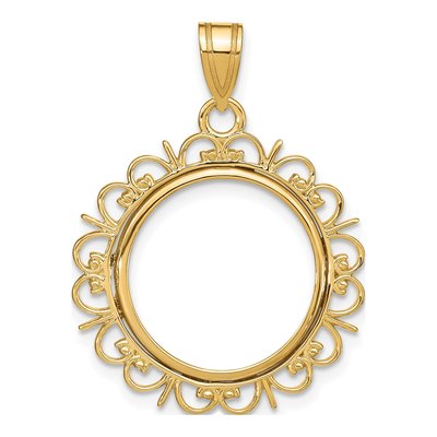 14K Yellow Gold Coin Bezel Coin Bezel