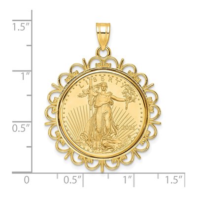 14K Yellow Gold 4oz American Eagle Coin Bezel Pendant – view 2