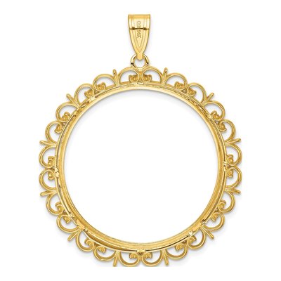 14K Yellow Gold Coin Bezel for 1oz Eagle Coin Bezel – view 4