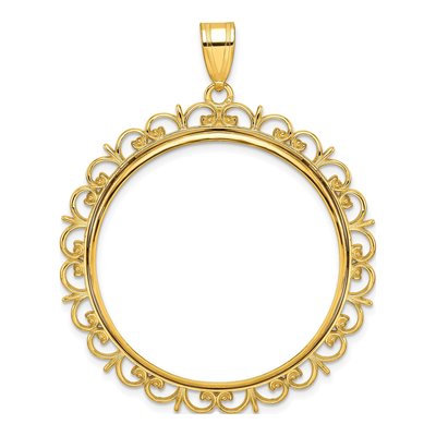 14K Yellow Gold Coin Bezel for 1oz Eagle Coin Bezel