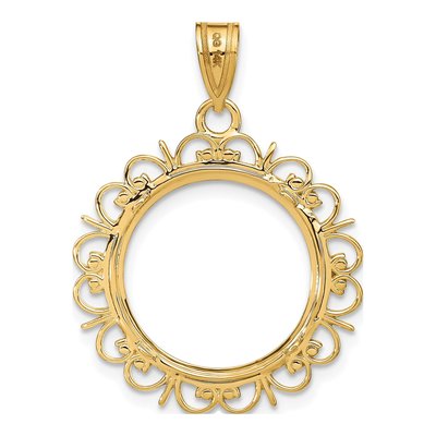 14K Yellow Gold Coin Bezel Pendant – view 4