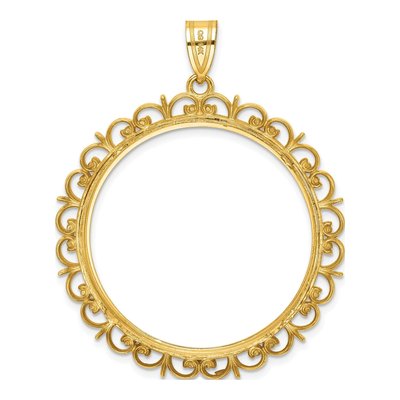 14K Yellow Gold Coin Bezel for Oz Eagle Pendant – view 3