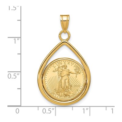 14K Yellow Gold Coin Bezel Pendant – view 2